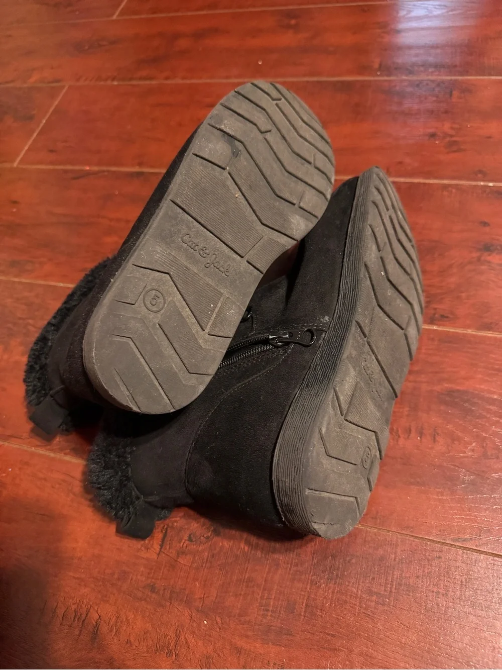 Cat & Jack Black Fall Faux Fur Lined Kids Boots